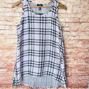 Jones New York | Plaid / Striped High/Low Blouse